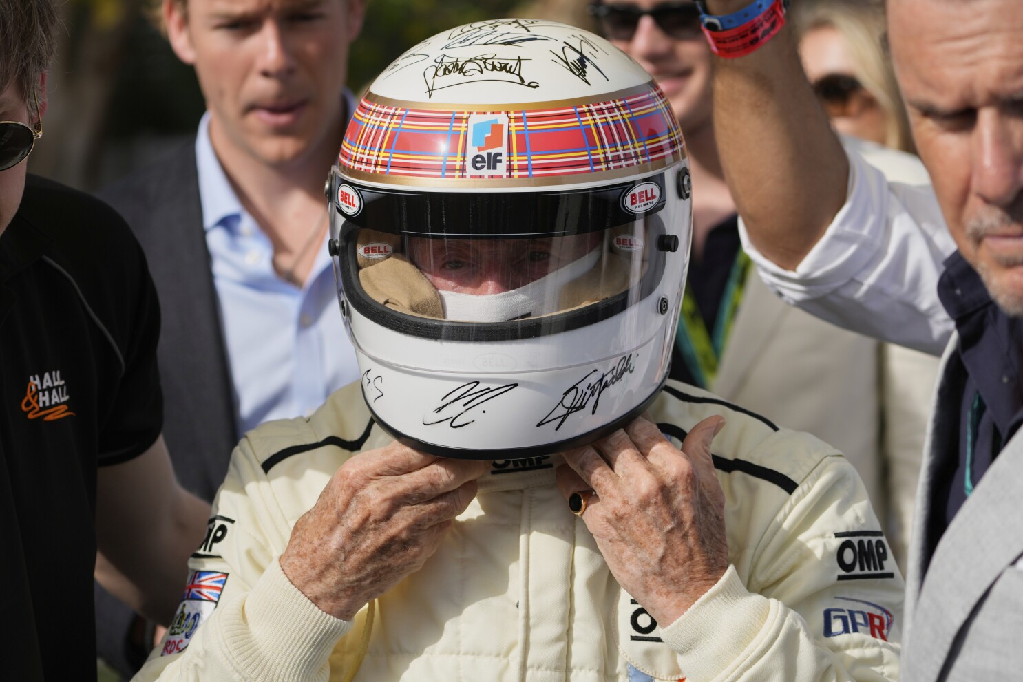 Michael Schumacher's signature on helmet worn by F1 champ Michael Schumacher's signature on helmet worn by F1 champ